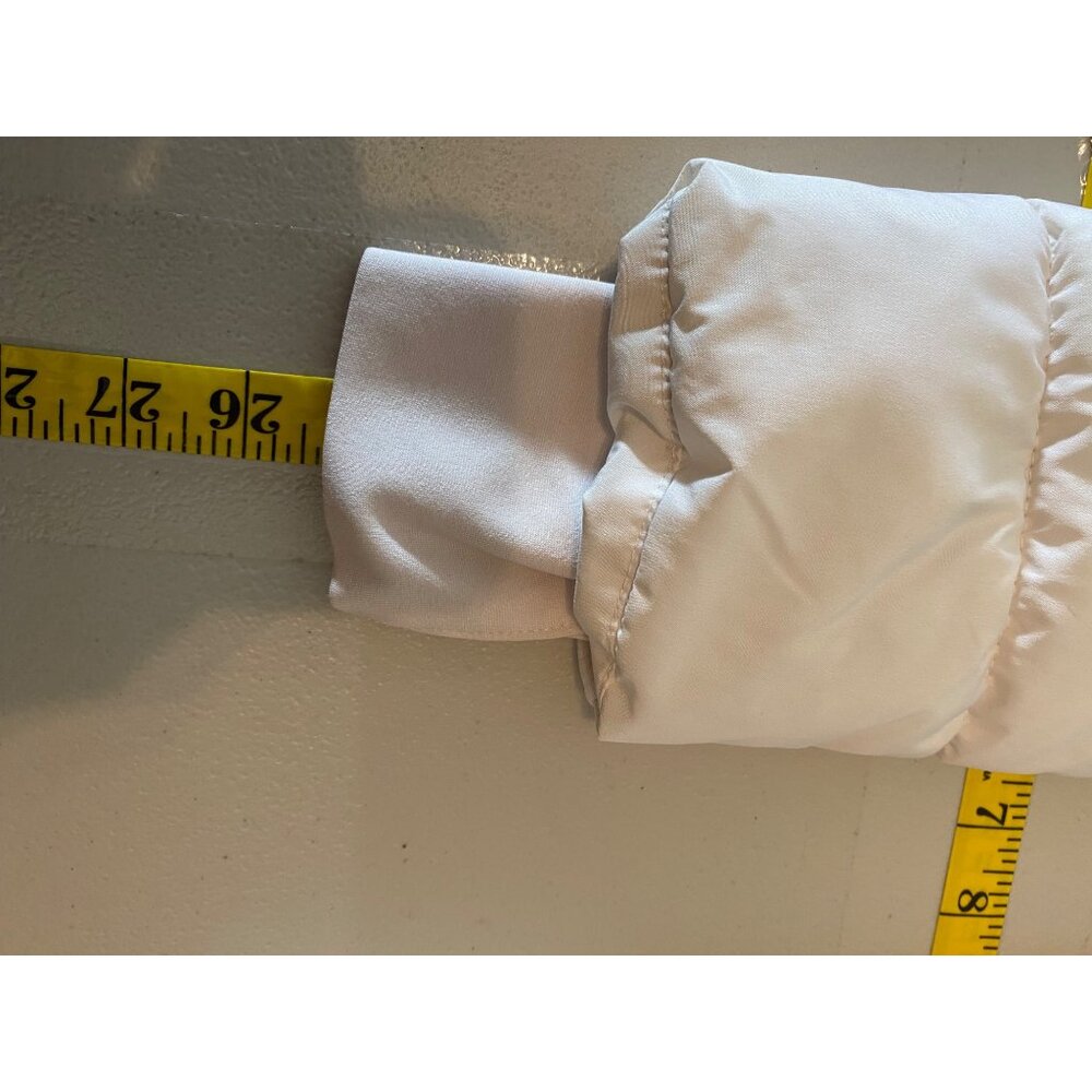 Michael Kors Womens Quilted White Puffer Coat Snap Pockets & Belted Waist Small - Picture 14 of 14